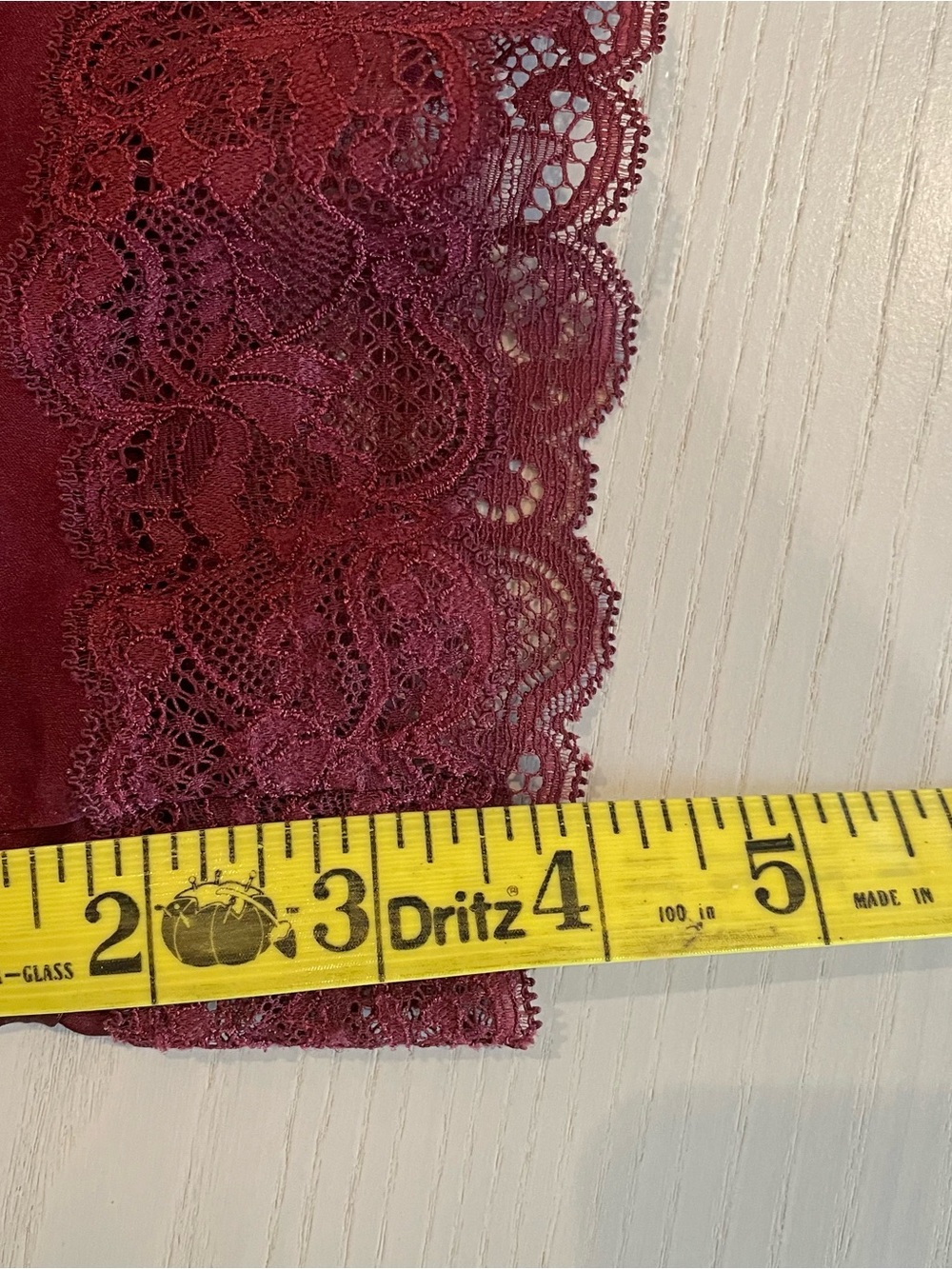 Intimissimi Silk Shorts with Lace (Dark Burgundy) - Picture 7 of 7